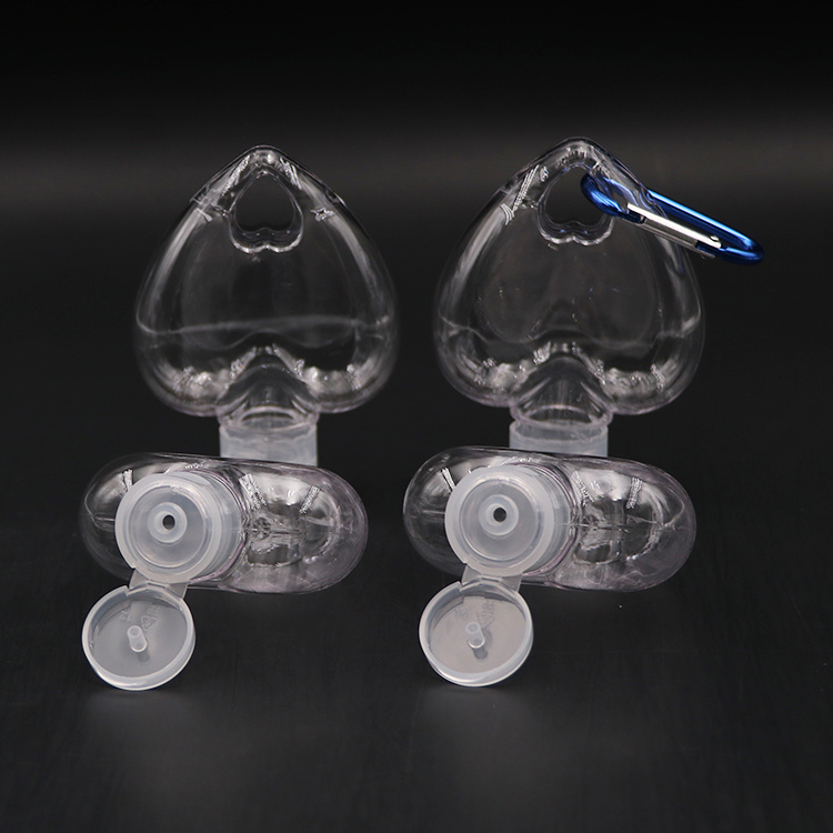 Loving Heart Pet 50ml Hanging Hand Key Ring Sanitizer Empty Bottle