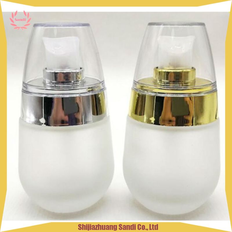 30ml 50ml Flat Shoulder Frosted Clear Glass Bottle for Essential Oil