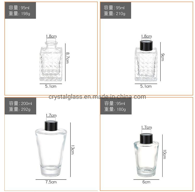 120ml Square Aroma Decorative Clear Glass Reed Diffuser Bottle