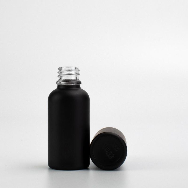 Glass Black Matte Essential Oil Bottle for Personal Care 10ml 50ml 100ml