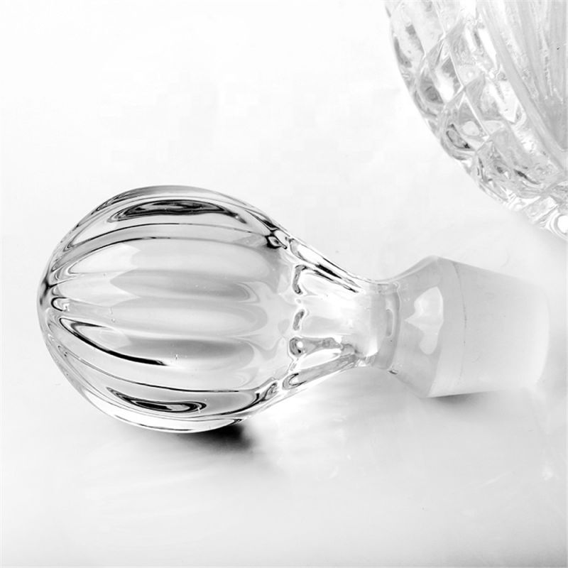 1liter Unique Shaped Clear Glass Flint Wine Bottle with Stopper
