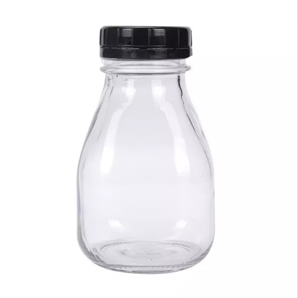 Wholesale Airtight 8oz 250ml Milk Juice Tea Canning Glass Bottle with Metal