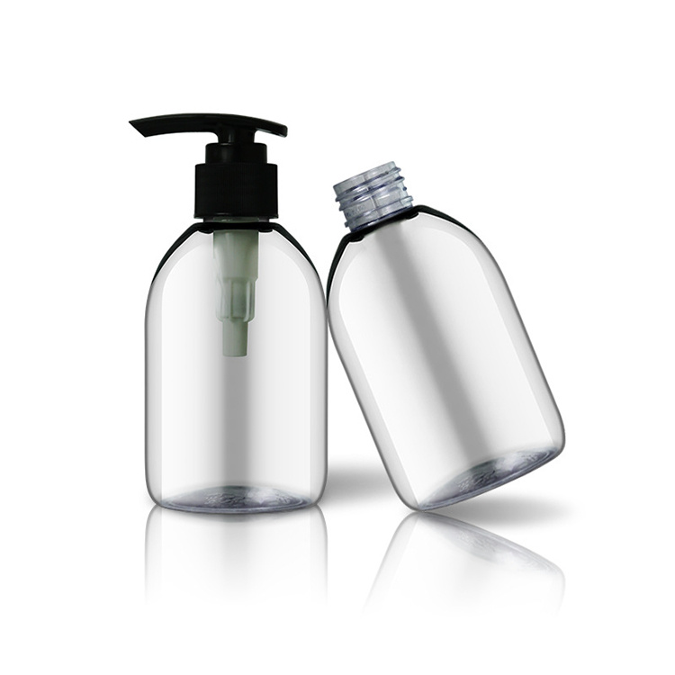 Hotel Shampoo Bottle 200ml Clear Cosmetic Shampoo Lotion Bottle with Pump
