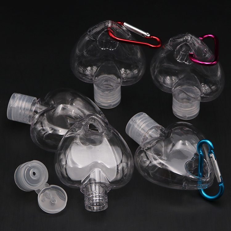 Loving Heart Pet 50ml Hanging Hand Key Ring Sanitizer Empty Bottle