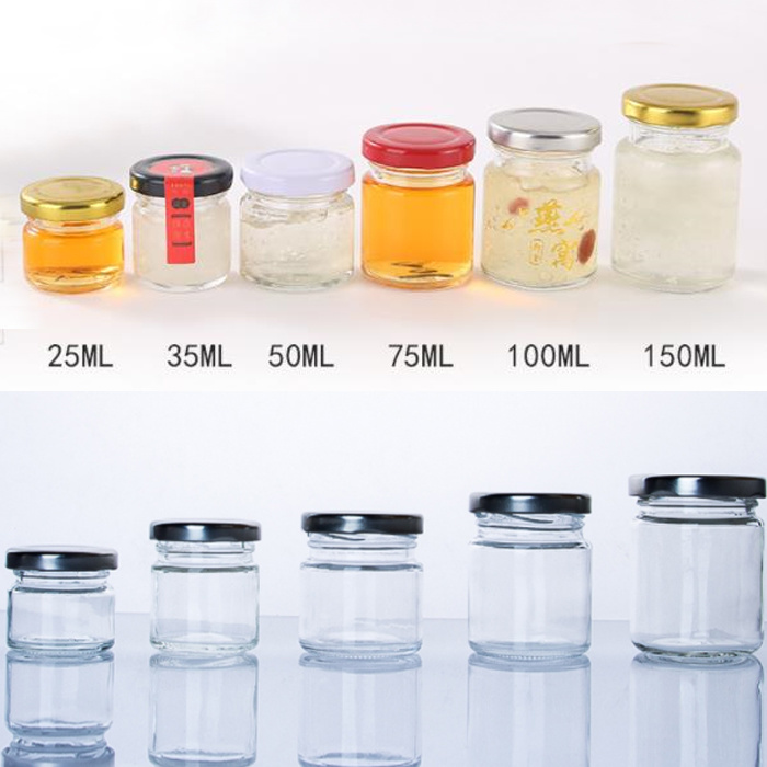 25ml 35ml 50ml 75ml 100ml Empty Glass Jelly Jam Jar Honey Jar with Lid