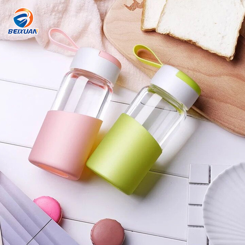 Wholesale 350ml Glass Bottle Cute Small Portable Student Water Bottle