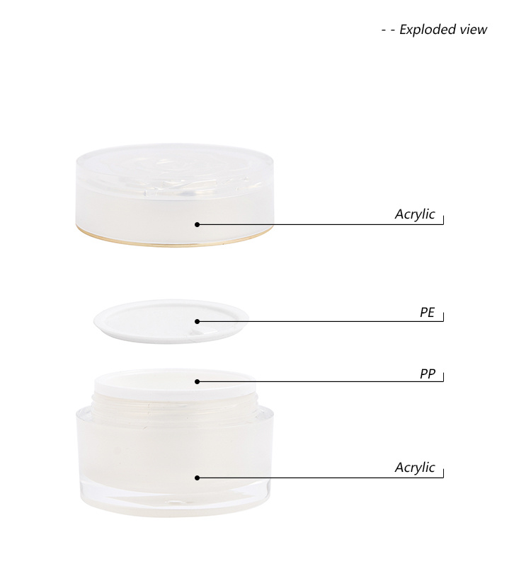 15g 30g 50g 100g Round Empty Acrylic Plastic Cosmetic Cream Jar Empty Cream Jar