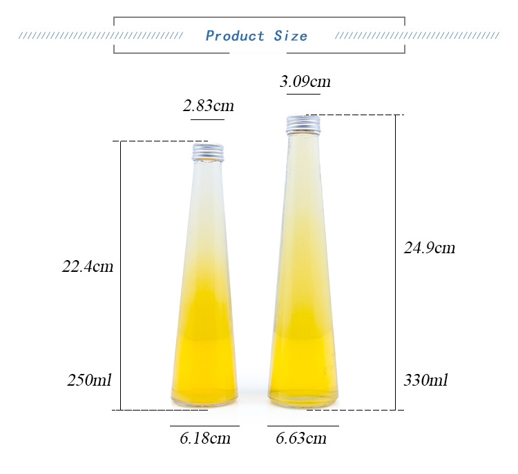 Food Grade Small Water Bottle Glass Juice Bottle 250ml 330ml