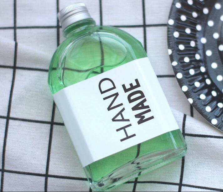 Transparent Glass Jar, Flat Glass Bottle Used for Juice, Beer and Beverage, Glassware