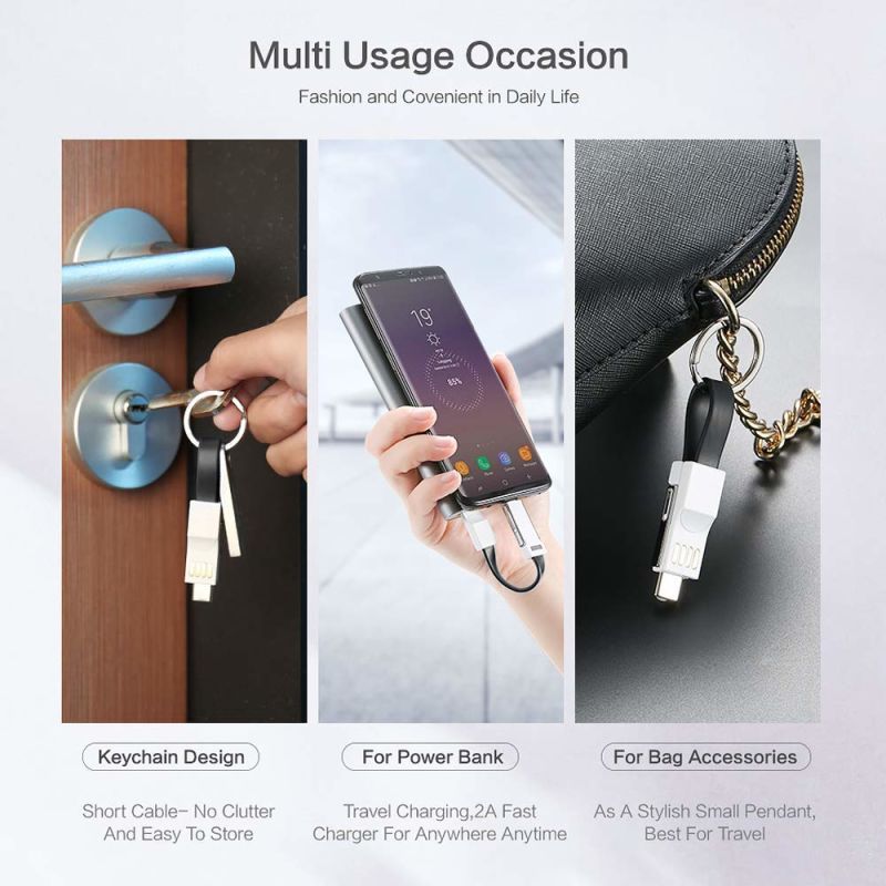 Key Chain Multi Charging Portable Travel Short Cables Data Charging Cord