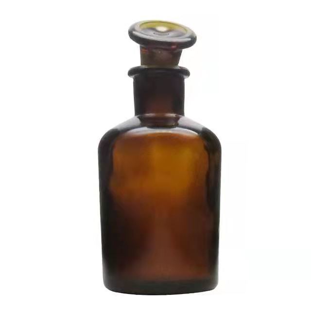 Amber 60ml 125ml 250ml 500ml 1000ml Glass Bottle with Glass Lid for Apothecary