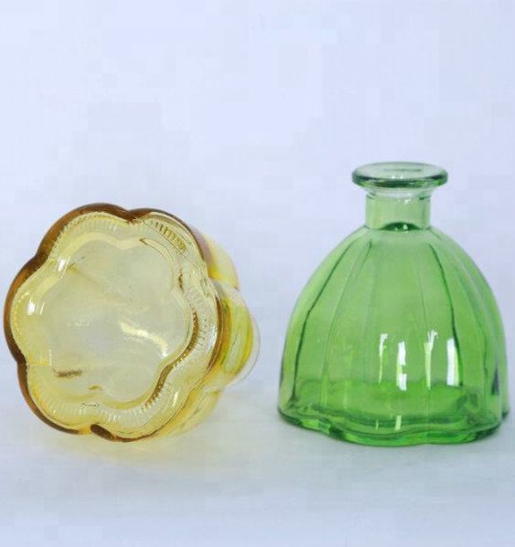 Glass Colorful Pumpkin Shape Flower Bottle