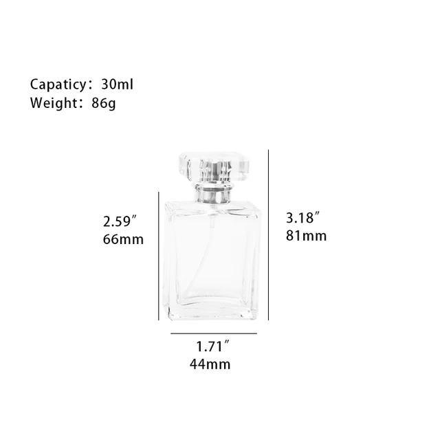 High Quality Stocked Mini Empty Rectangular 30ml Empty Perfume Glass Bottle with Cap