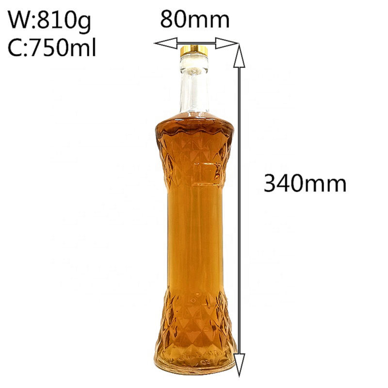 750ml Crystal Glass Wine Bottle for Whiskey