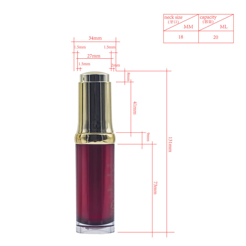 25ml Luxury Electroplating Hot Stamping Cosmetic Packaging Essential Bottle