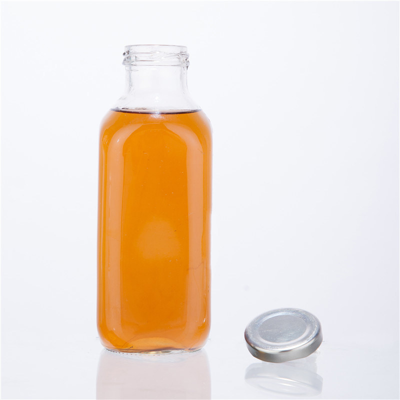 Hot Filling 500ml Square Glass Drinking Bottle for Juice