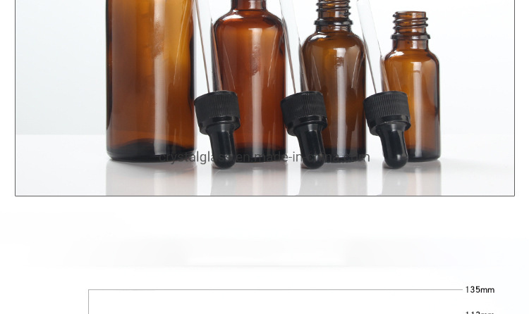 Amber Essential Oil Bottle with Customized Caps