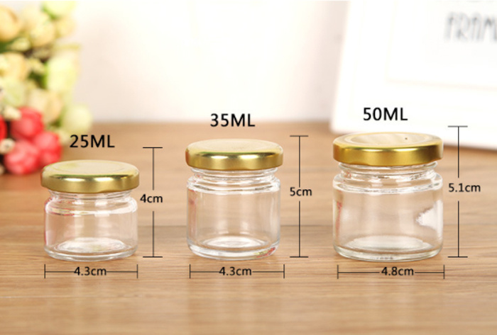 25ml 35ml 50ml 75ml 100ml Empty Glass Jelly Jam Jar Honey Jar with Lid