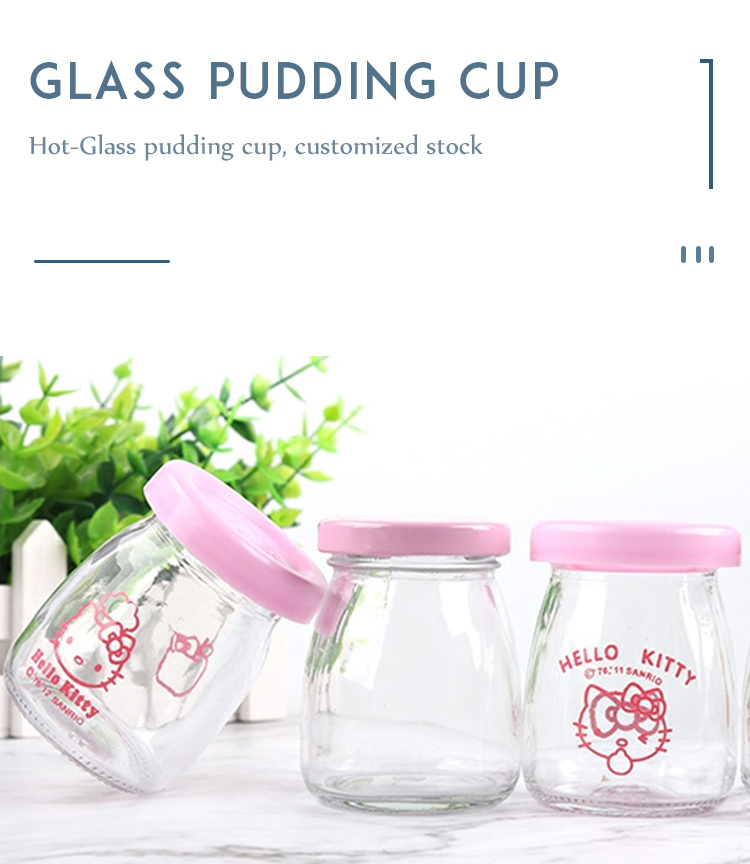 Wholesale 50ml 100ml 150ml 200ml Jam Jelly Cup Pudding Jar with Plastic Lid
