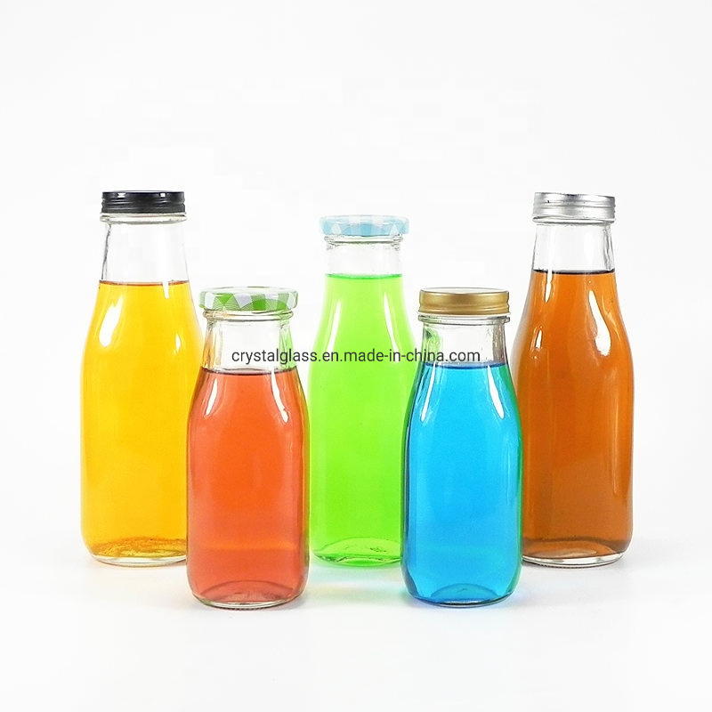 Cone Shape Juice Glass Bottle with Lid 250ml 330ml