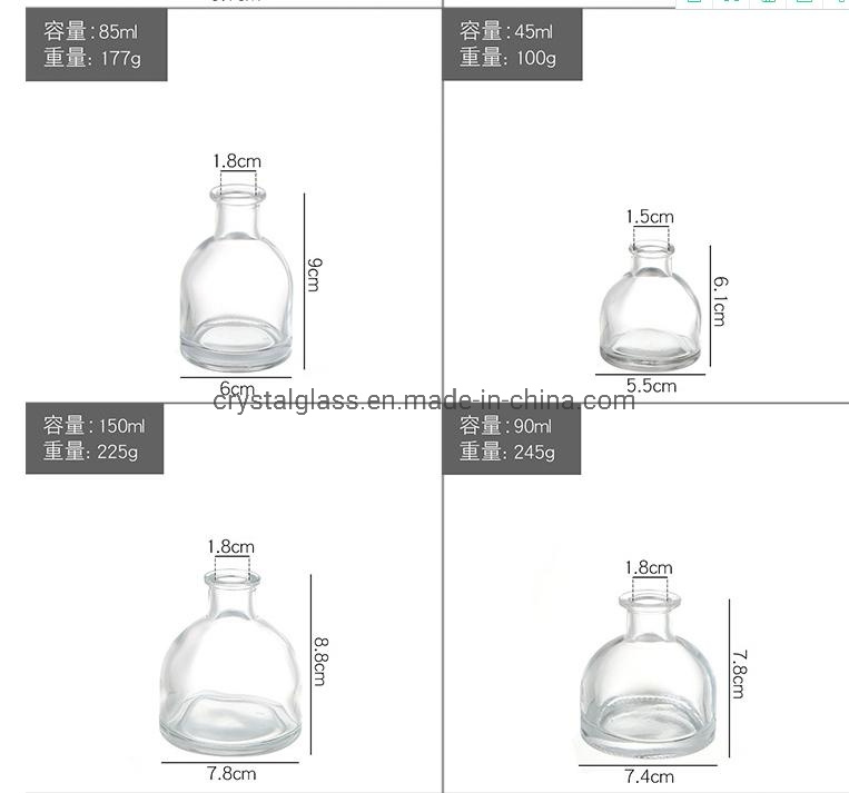 50ml 100ml Clear Diffuser Aroma Glass Bottle with Seal and Screw Cap