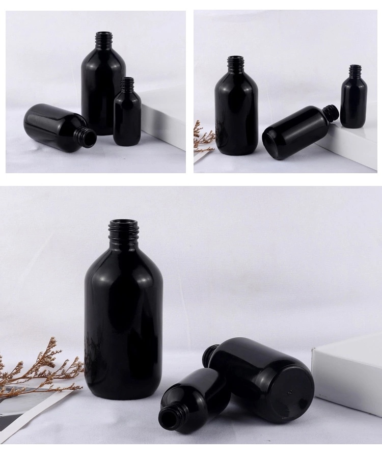 Fashionable Design 100ml 200ml 30ml Black Empty Glass Essential Oil Bottle