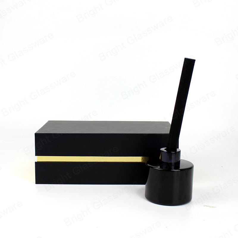 100ml Black Glass Diffuser Bottle with Fiber Stick and Luxury Paper Package Box