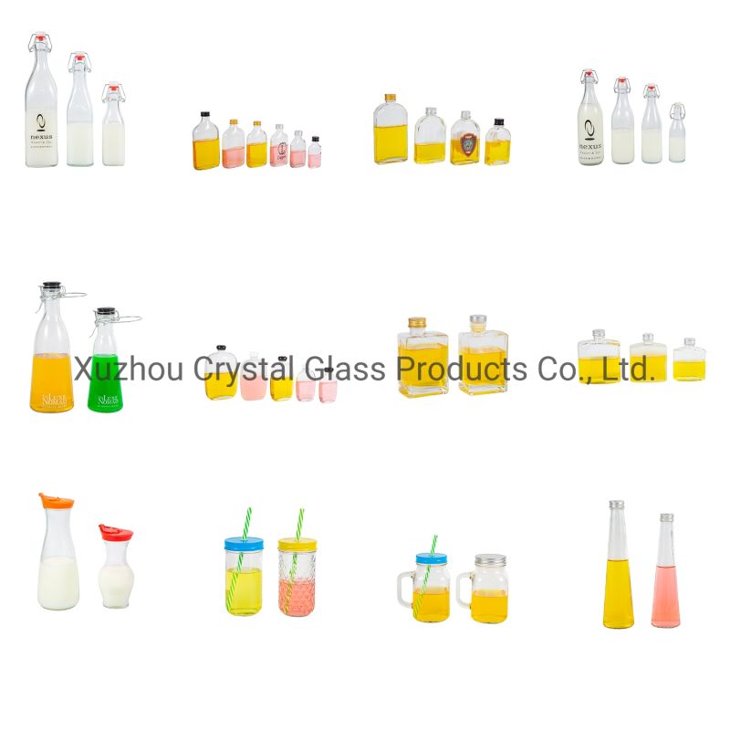 Round Types 200ml 250ml 300ml 500ml Drinking Glass Milk / Juice Bottle with Aluminum Lids