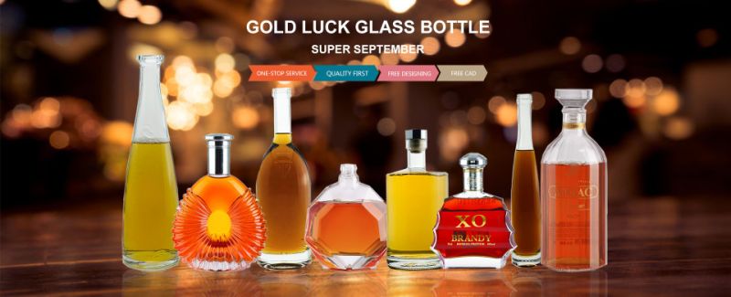 New Design Stylish Brandy Bottles Glass Bottles for Liquor 750 Ml