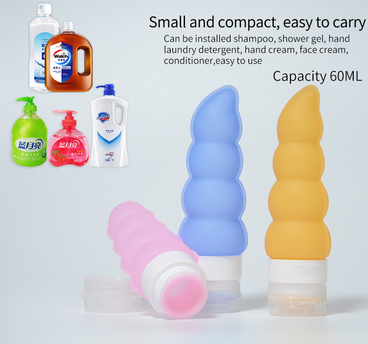 Healthy BPA Free Silicone Portable Empty Bottle Convenient Split Bottle 60ml