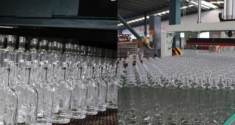 Super Flint 500ml Rectangle Flat Glass Bottle Wirh Volcano Bottom Alcohol Liquor Glass Bottle 500ml