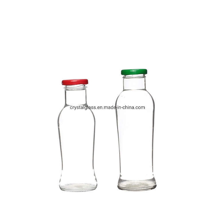 Cone Shape Juice Glass Bottle with Lid 250ml 330ml