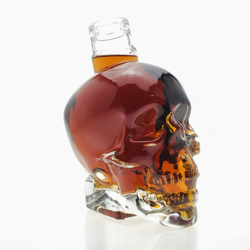 Transparent High Grade 750 Ml Bottle Skull Shot Glass