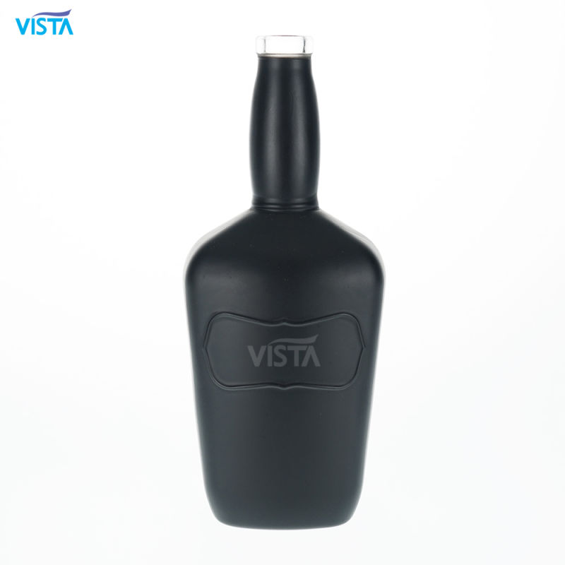 700ml Sprayed Matte Black Cork Glass Bottle