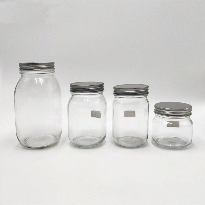 250ml Square Round Glass Mason Jar Sealed Glass Jar Honey Jar Jam Jar Storage Jar