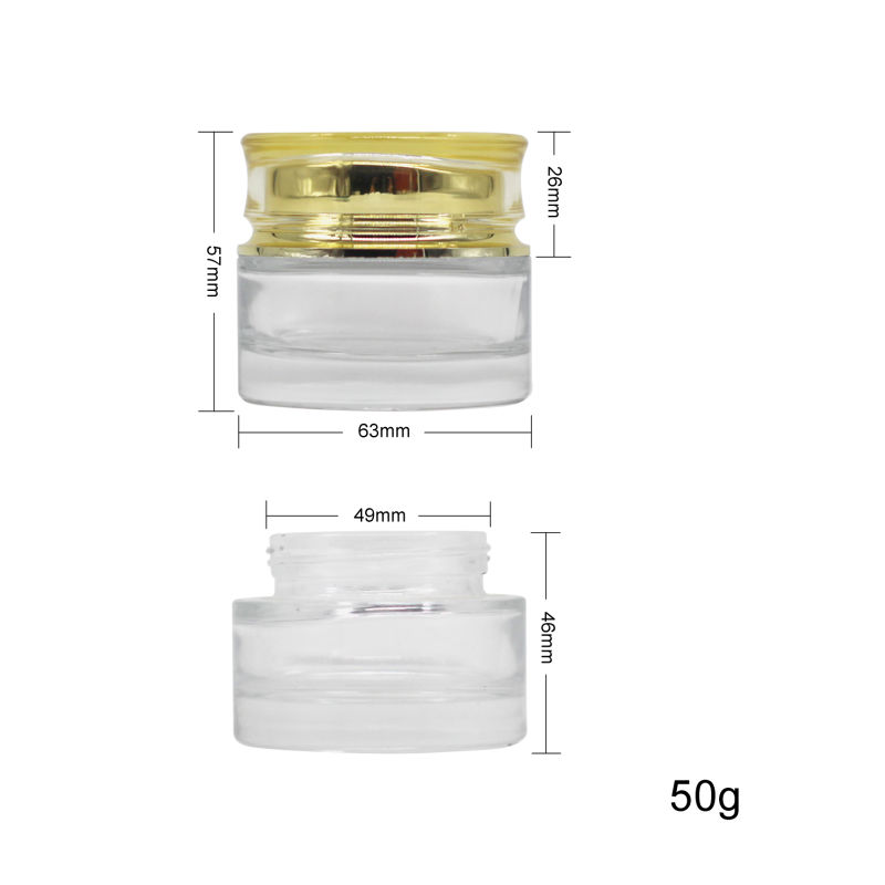 50g/50ml /120ml/150ml High-End Lotion Cream Jar Spray Glass Bottle with Gold Cap