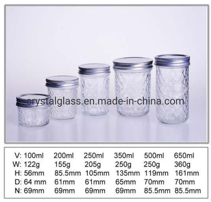 Hexagonal Glass Honey Jar 1.5oz with Screw Lids Glass Jars 100ml 150ml