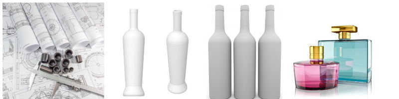 Custom Design Glass Gin Bottle with Cork Stopper