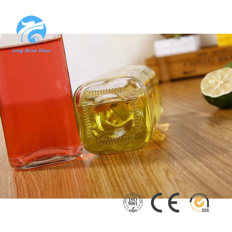 300ml Glass Square Bottle Milk Bottle with Metal Lid