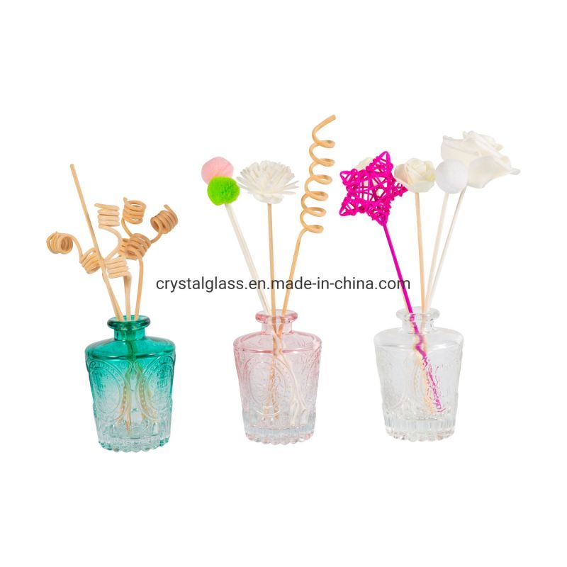 120ml Square Aroma Decorative Clear Glass Reed Diffuser Bottle