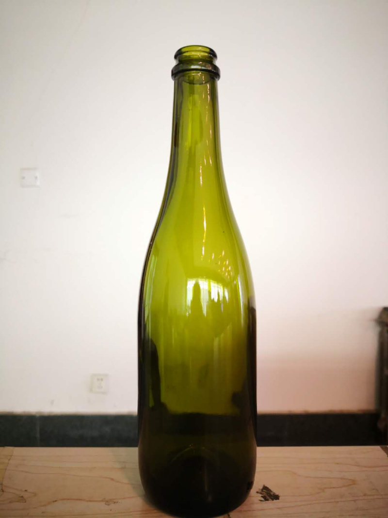 Champagne Glass Bottle Green Amber Color Carbonated Drink Bottle Glass