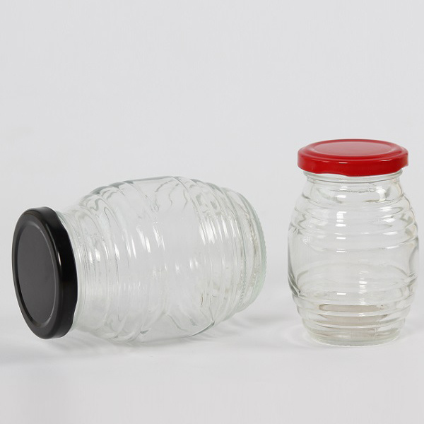Same Design (150ml&300ml) Oval-Shaped Glass Honey Jar