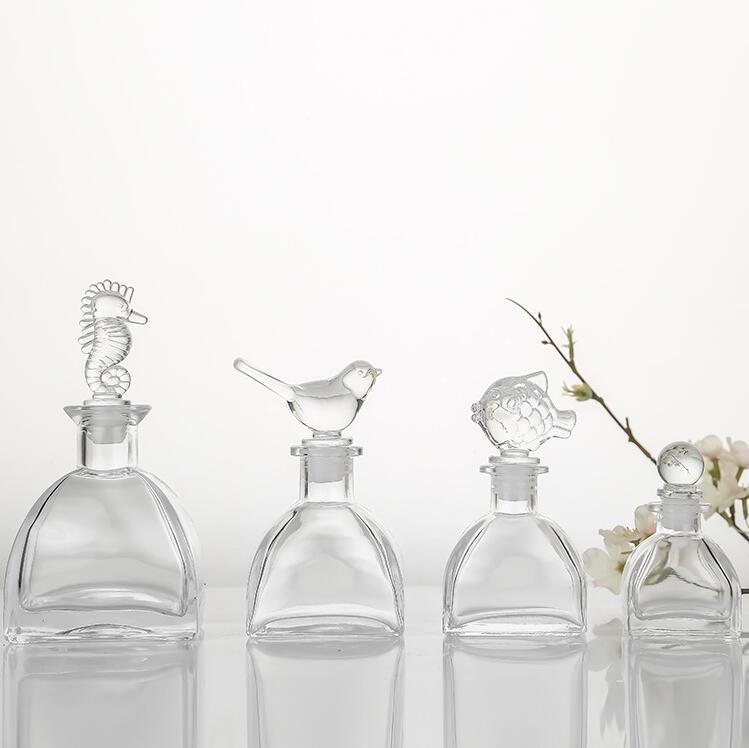Customized 50ml Pagoda-Shaped Empty Clear Reed Diffuser Glass Bottle