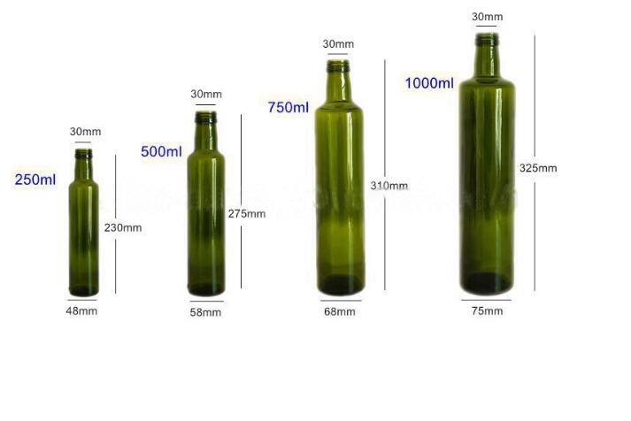 Decorative Transparent 375ml 500ml 750ml Olive Oil Glass Bottle