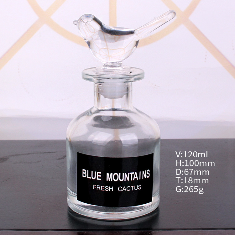 Round 120ml Glass Aroma Diffuser Bottle with Glass Lid