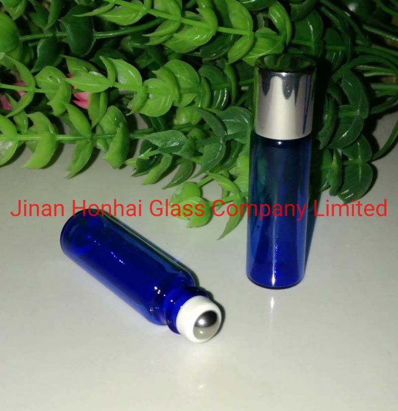 Glass Roll on Ball Essential Oil Perfume Bottle, Blue, Amber, Clear, Matte White