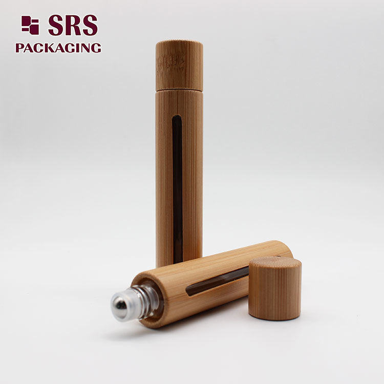 SRS Empty 10ml Bamboo Glass Roller Bottle for Essential Oil