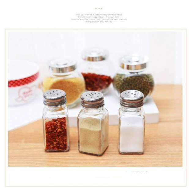 Square Glass Bottle for Spices Sesame