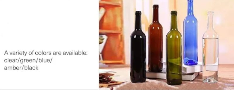 Custom Design 500ml 750ml Frosted Clear Black Amber Wine Glass Bottle