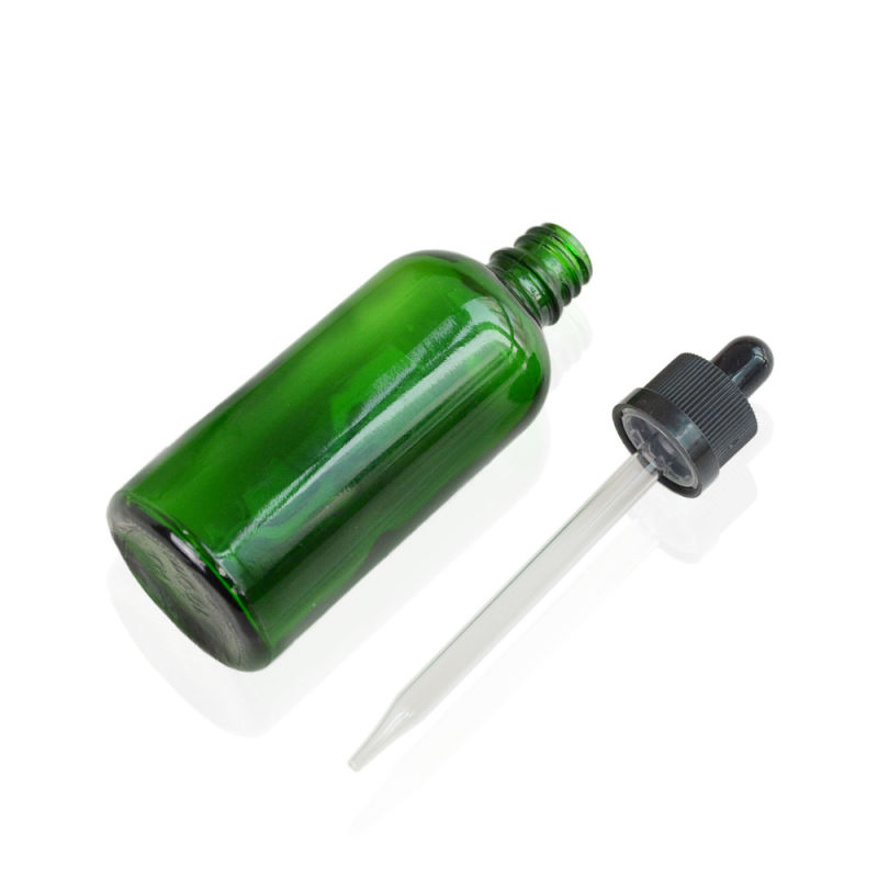 Empty 100ml Green Glass Eliquid Dropper Bottle